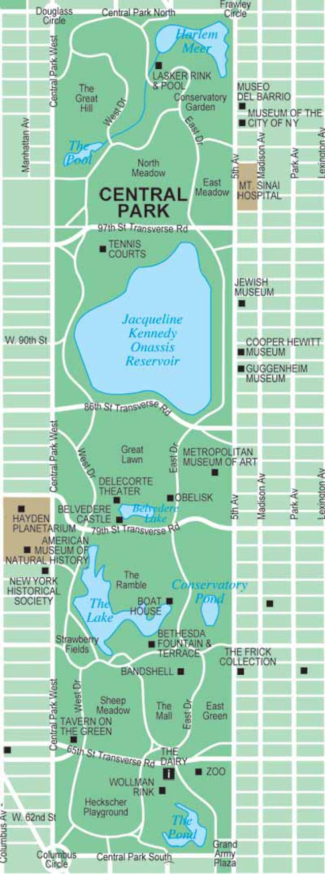 Central Park Sculpture Map