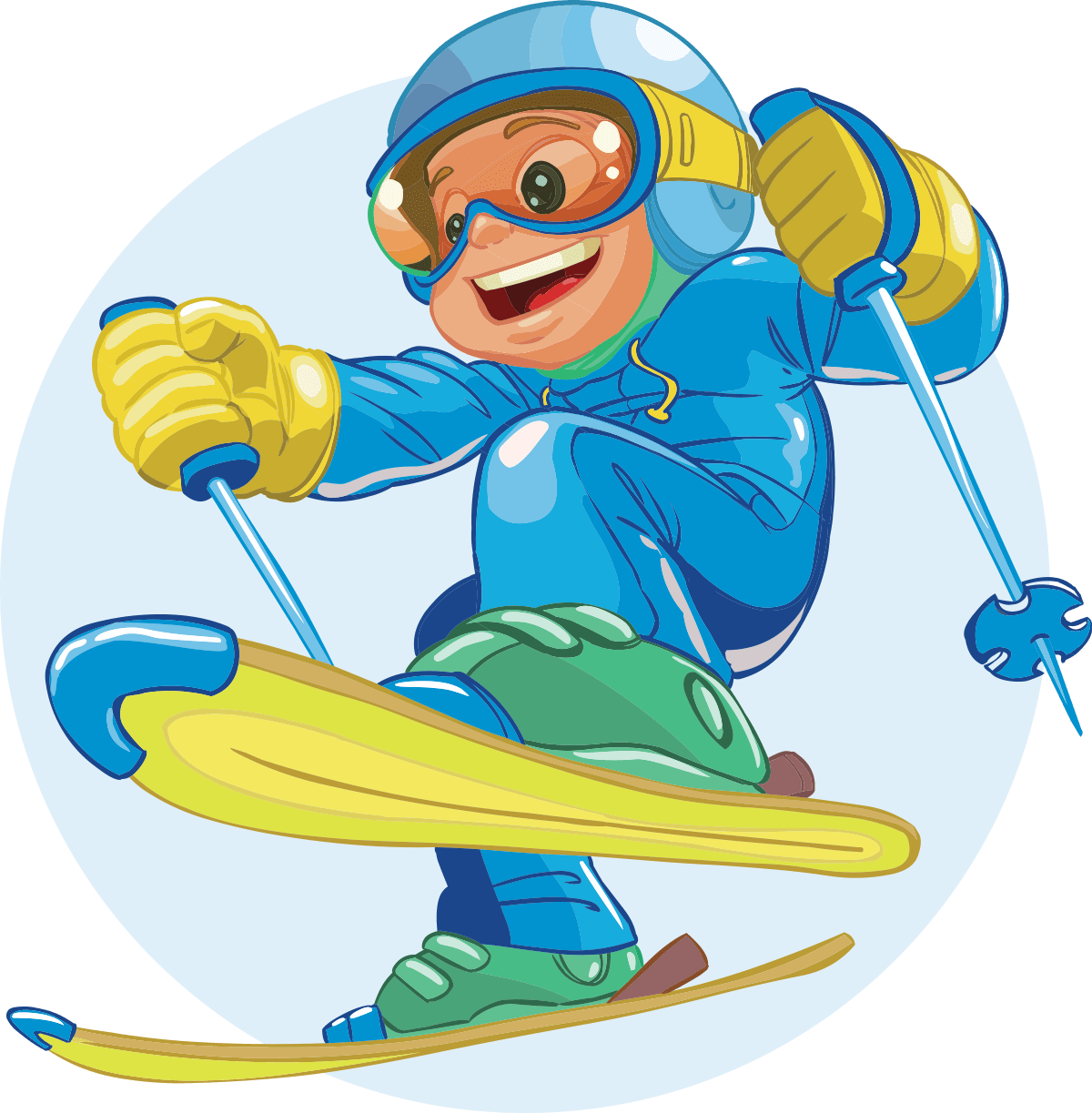 Fisher Price Little People Skiier Ski Boy Eddie & Yellow Skis New