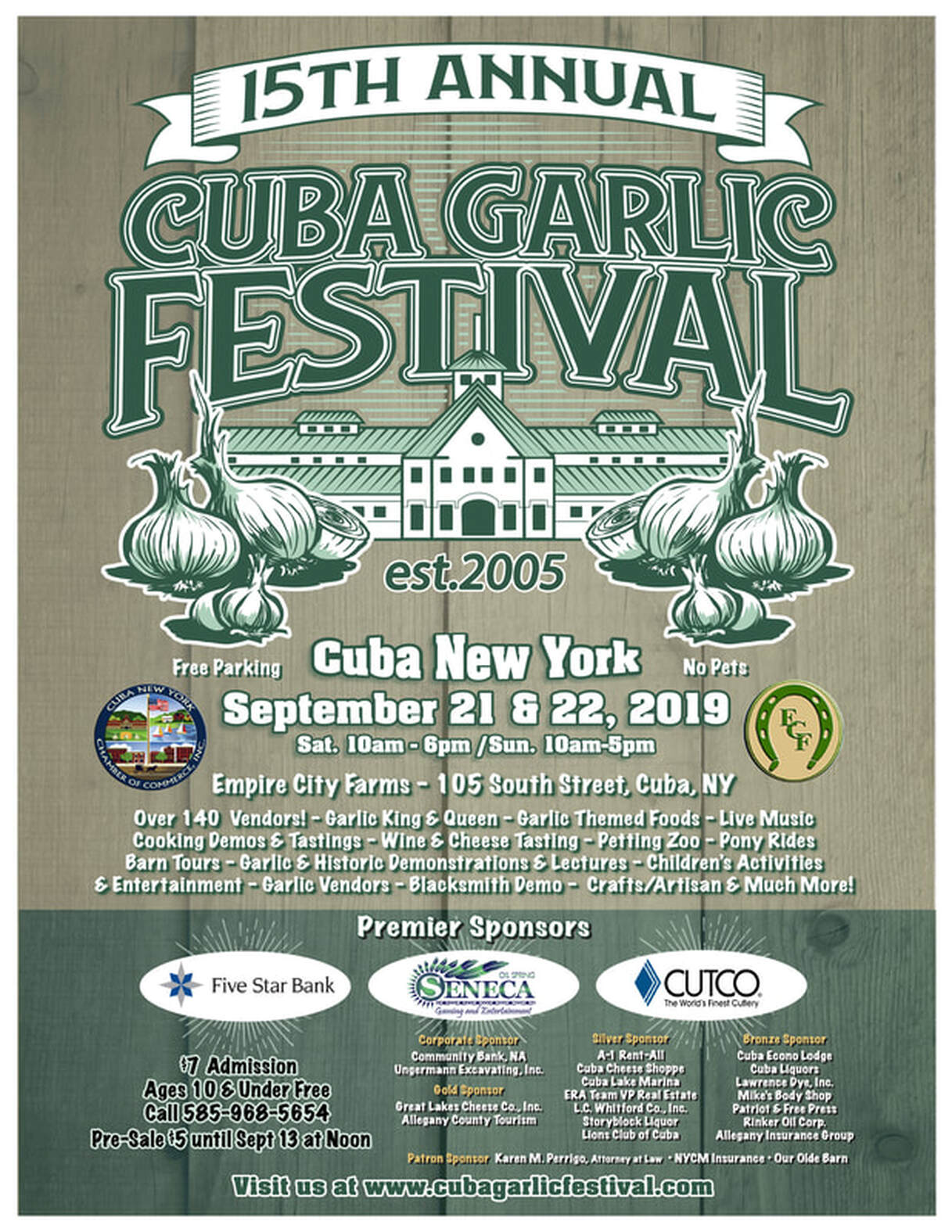 Cuba Garlic Festival September 2122, 2019 Cuba, NY