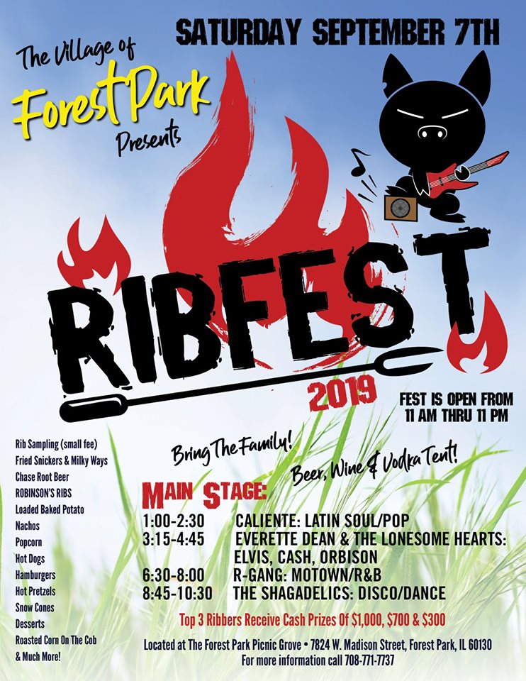 Forest Park Ribfest Great Food Live Music September 7, 2019 Forest