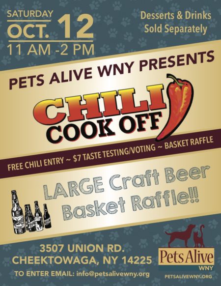 Chili Cook-Off- Fundraiser for Pets Alive- October 12, 2019 ...
