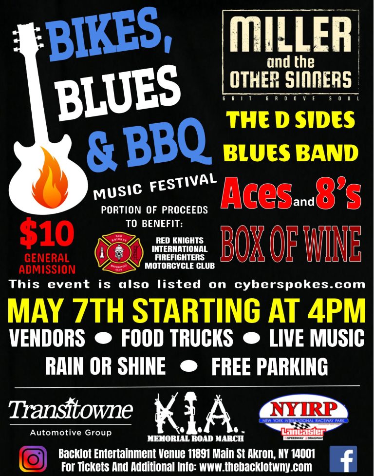 Bikes, Blues and BBQ Festival May 7, 2022 Akron, NY