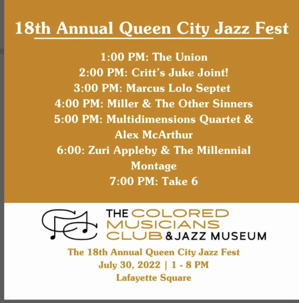 2022LineUp for Queen City Jazz Festival July 30, 2022 Buffalo, NY