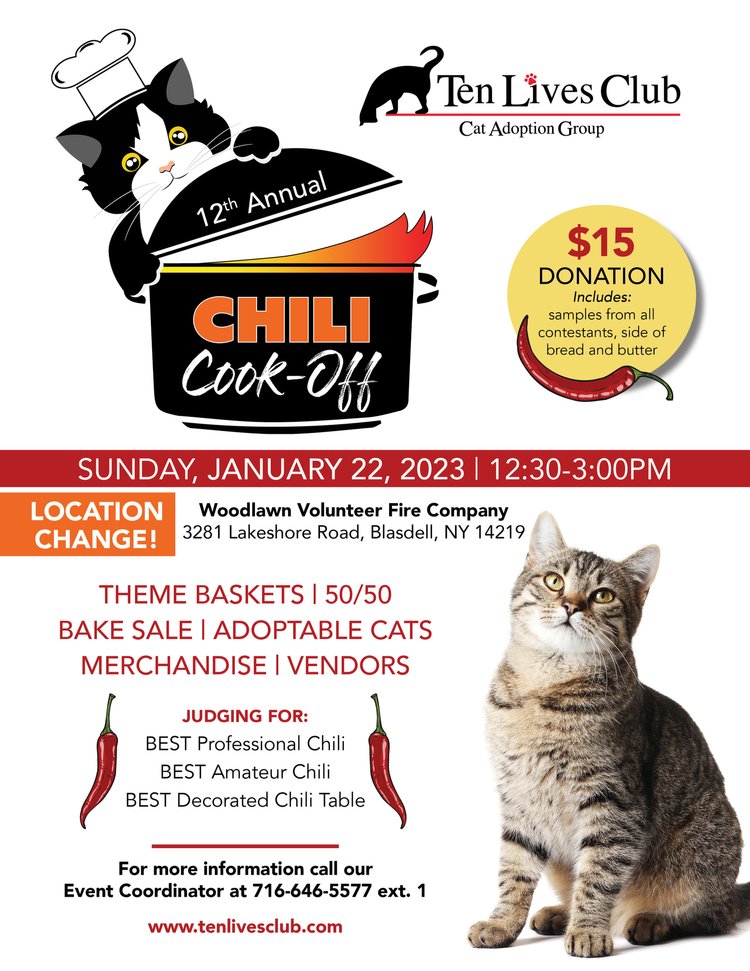 Ten Lives Club Chili Cook-Off- January 22, 2023- Blasdell, NY -  