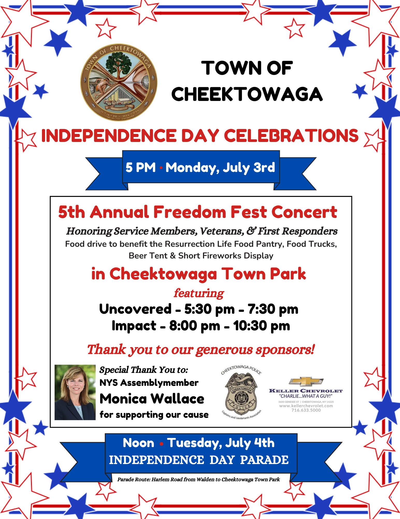 Cheektowaga Independence Day Parade Concert and Fireworks July 4