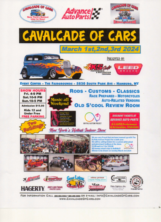 2024 Cavalcade of Cars at Hamburg Fairgrounds March 1 to 3, 2024