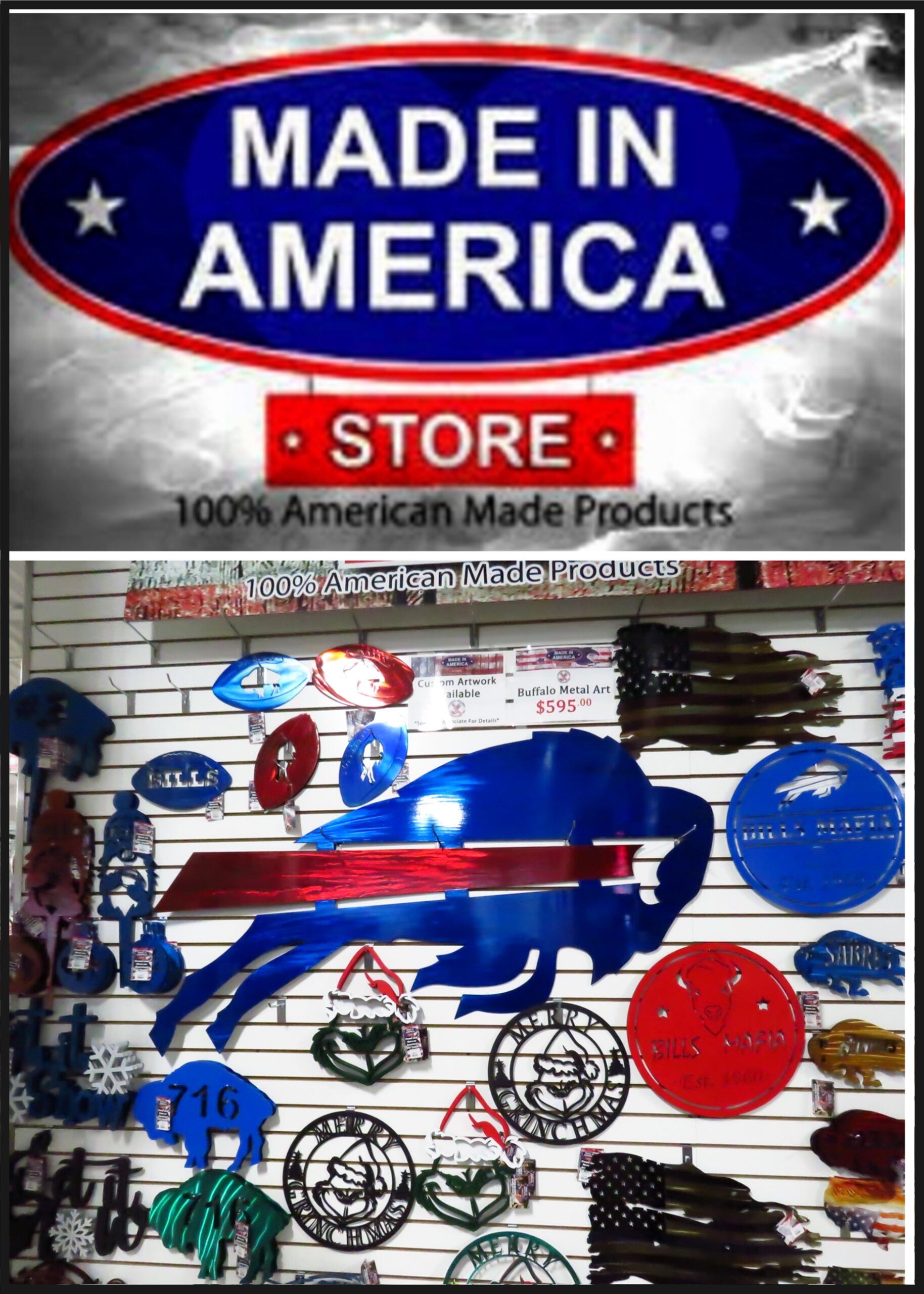 Buffalo Signage, Lawn Ornaments, Wooden Signs, Hats, Tumblers, T-Shirts and More. Stores in Elma, Depew, Niagara Falls, McKinley Mall.