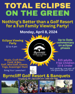Eclipse Viewing Party for Families at Byrncliff Resort- April 8, 2024- Varysburg, NY