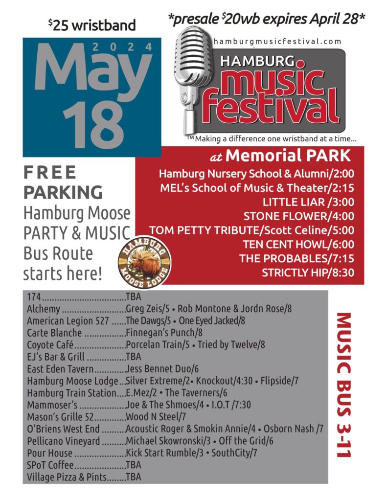 Hamburg Music Festival May 18, 2024 Hamburg, NY