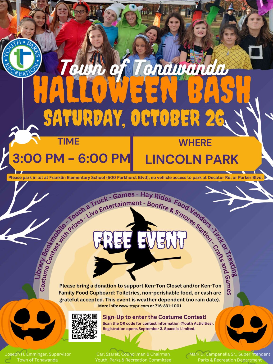 Tonawanda Halloween Bash Lincoln Park October 26, 2024 Tonawanda, NY