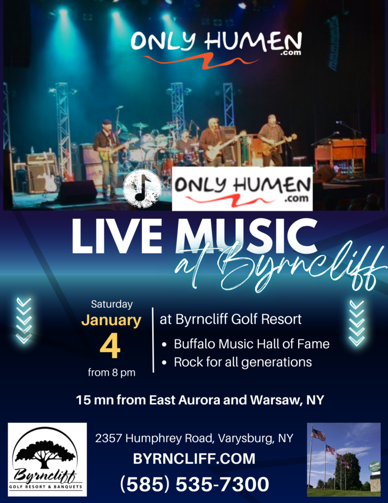 Live Music at Byrncliff Resort- Only Humen- January 4, 2025- Varysburg, NY