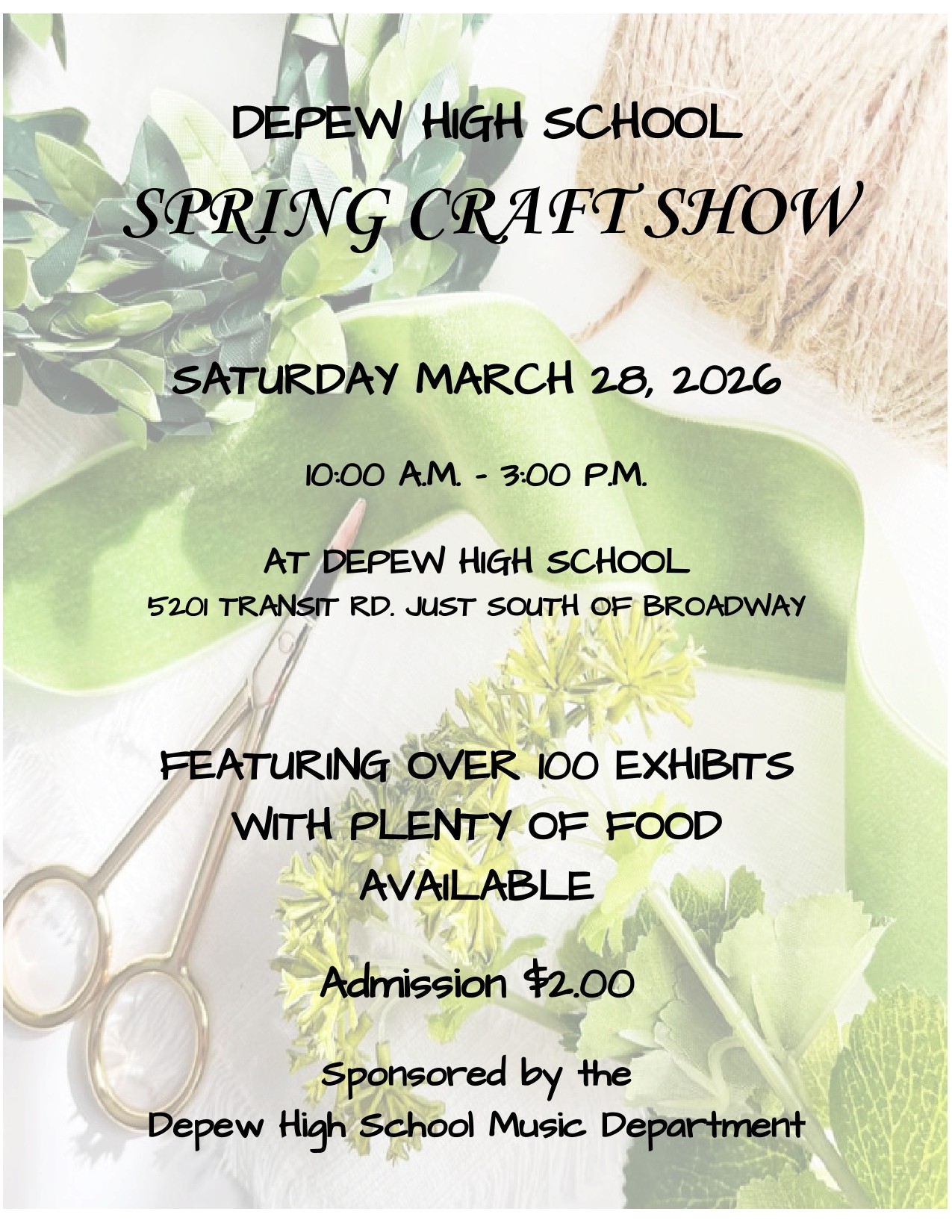 depew high school craft fair- march 28, 2026- depew, ny