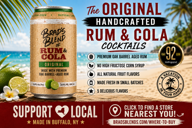 Brad’s Blends Rum Cocktails- Delicious- Cola, Pineapple, Diet Cola, Cherry, Coconut- Try it Today! Click to See Where You Can Buy It