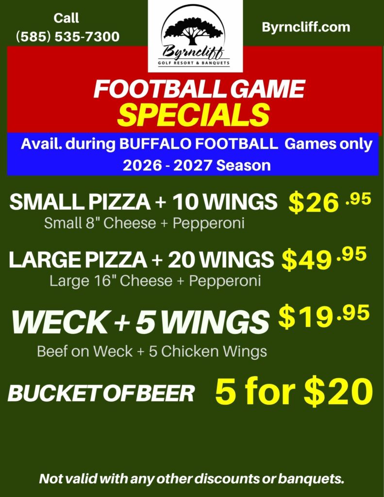 Football Speicals at Byrncliff Resort- Varysburg, NY- 2026