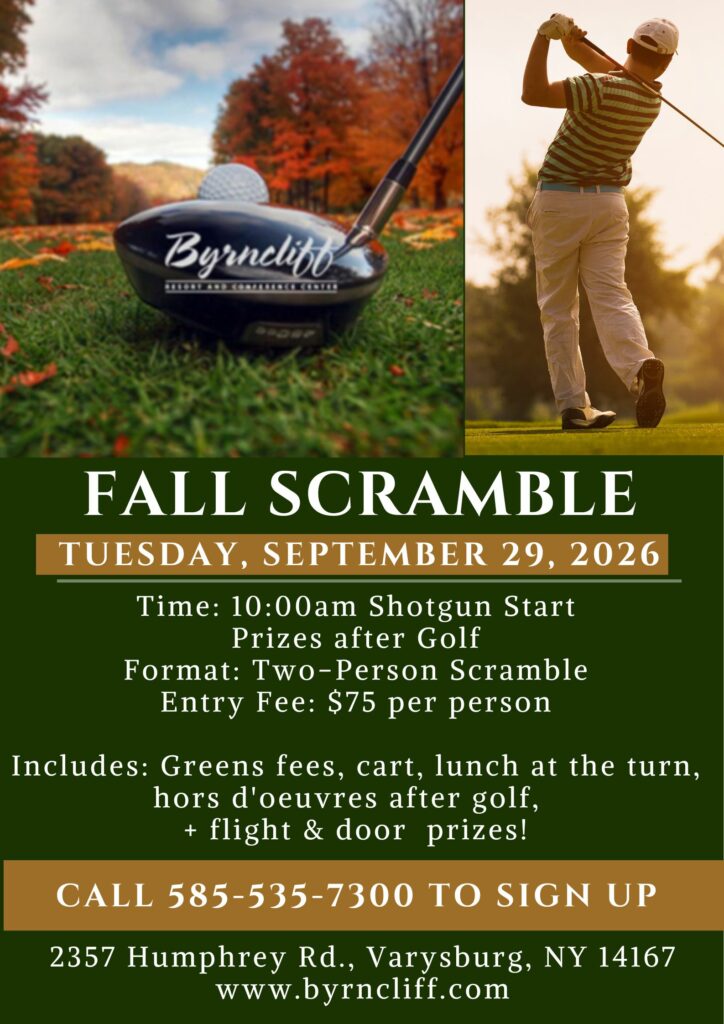 Byrncliff Resort- Fall Two Person Golf Scramble- $75- September 29, 2026- Varysburg, NY