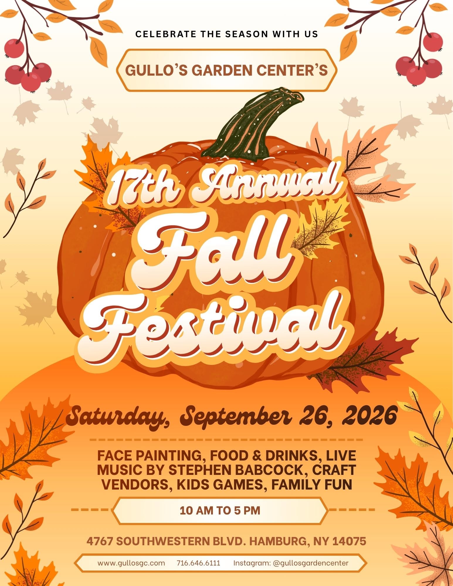 gullo’s fall festival- september 26, 2026- hamburg, ny- we will be there with our rock crystals and jewelry
